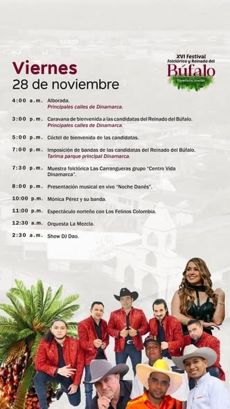 Programación oficial del Festival del Búfalo en Acacías Programación del Festival del