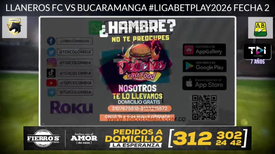 #Envivo Llaneros FC Vs. Atletico Bucaramanga - #Ligabetplay2026 - Fecha 2