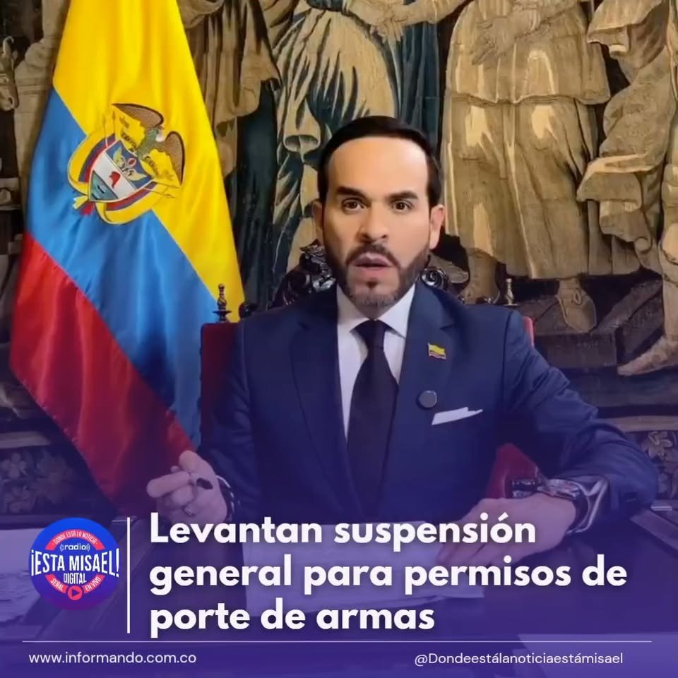 Levantan suspensión general para permisos de porte de armas El Gobierno Nacional