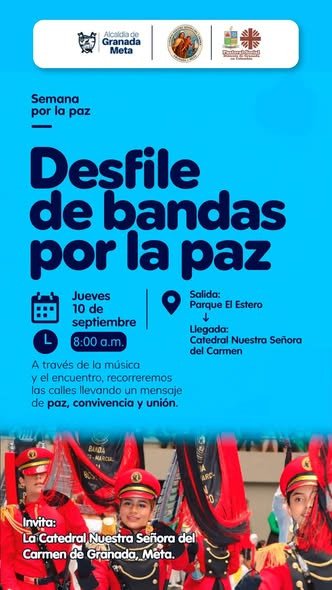 Desfile de Bandas por la Paz recorrerá las calles de Granada. Este