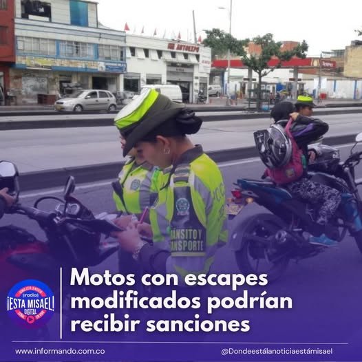 Motos con escapes modificados podrían recibir sanciones La Ley 2450 de 2025