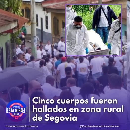 Cinco cuerpos fueron hallados en zona rural de Segovia Cinco cuerpos sin