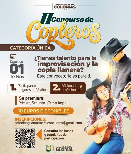 ¡Si tienes talento para la copla llanera, esta convocatoria es para ti!