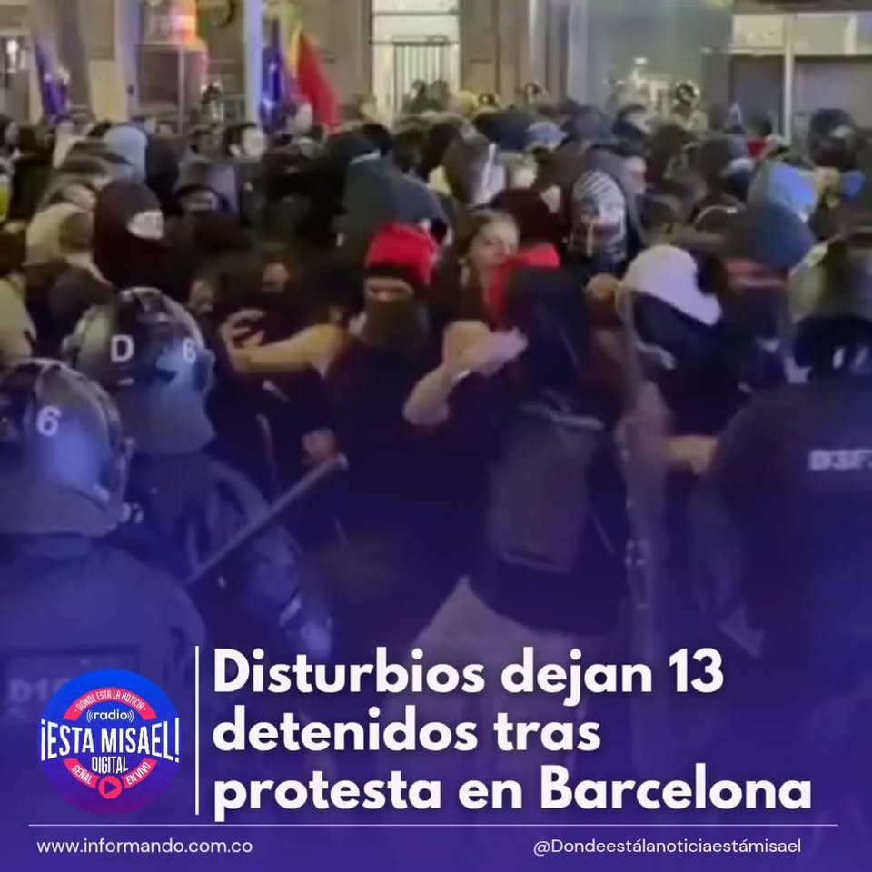 Disturbios dejan 13 detenidos tras protesta en Barcelona Una protesta por el
