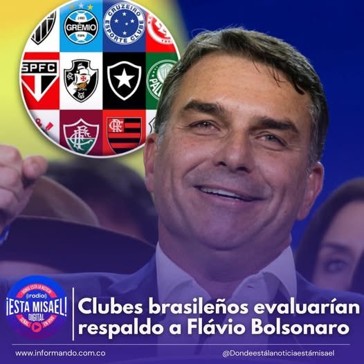 Clubes brasileños evaluarían respaldo a Flávio Bolsonaro Reportes desde Brasil señalan que
