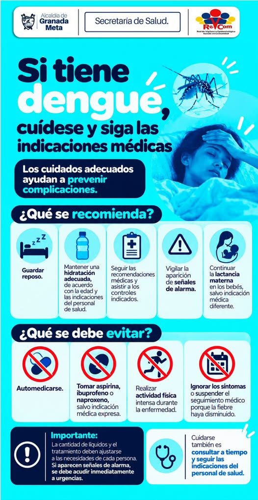 Los cuidados durante el Dengue son fundamentales. Seguir las recomendaciones del personal