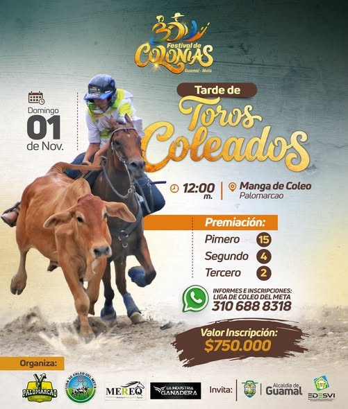¡El próximo fin de semana la Manga de Coleo Palomarcao tiene plan!