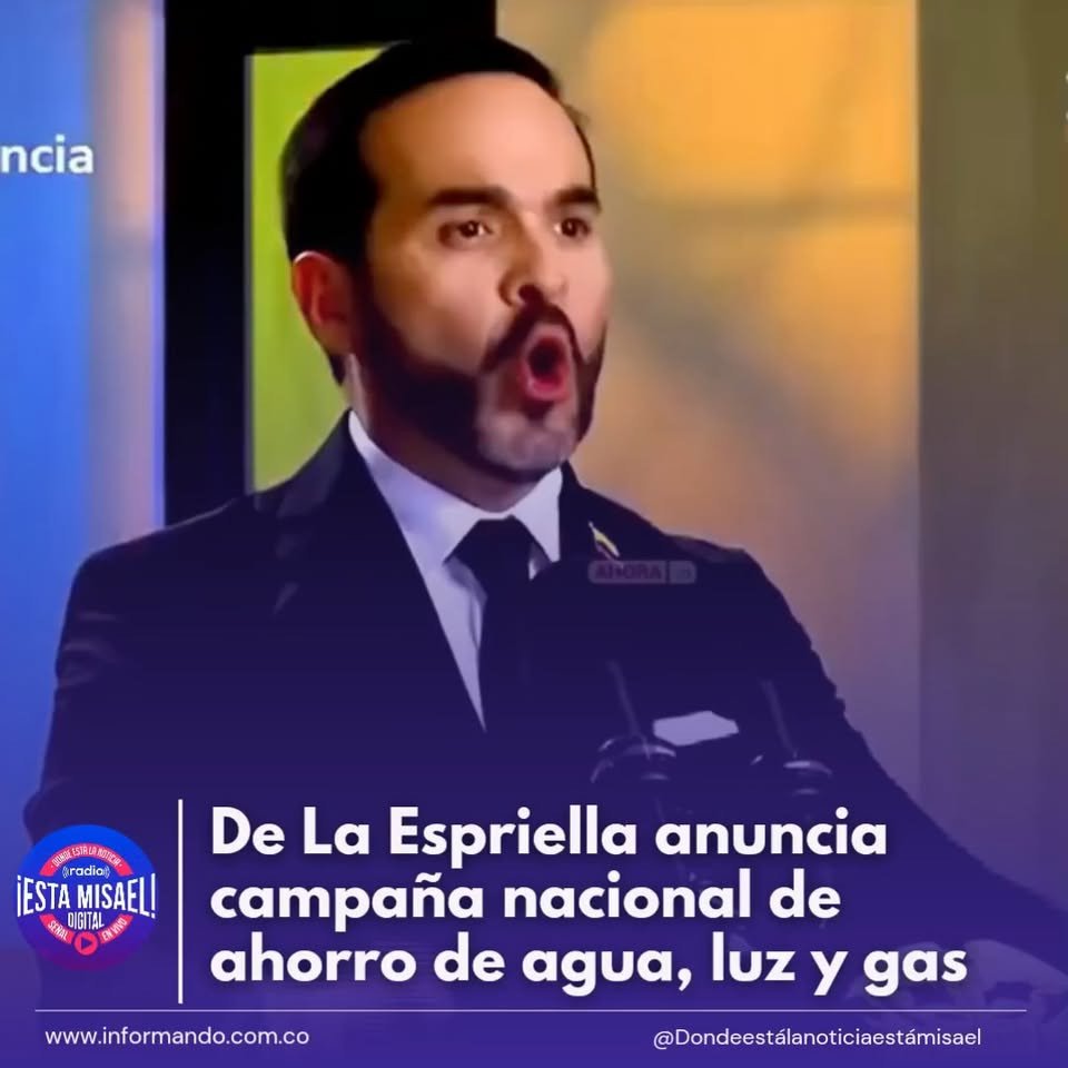 De La Espriella anuncia campaña nacional de ahorro de agua, luz y