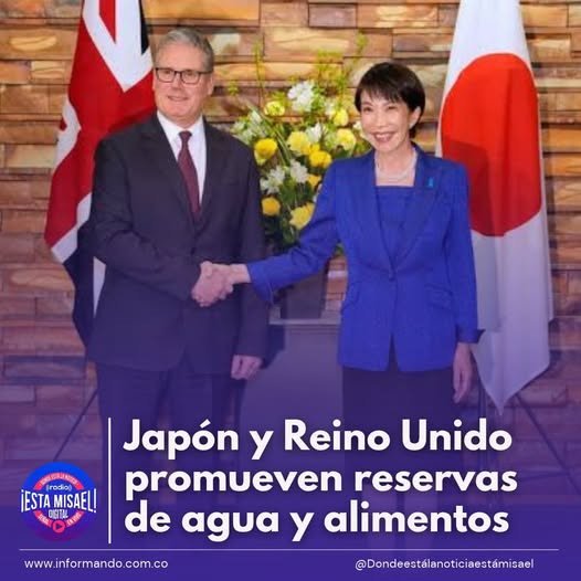 Japón y Reino Unido promueven reservas de agua y alimentos Japón y