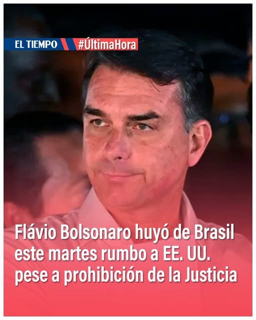 #Atención | Flávio Bolsonaro salió de Brasil rumbo a Estados Unidos pese