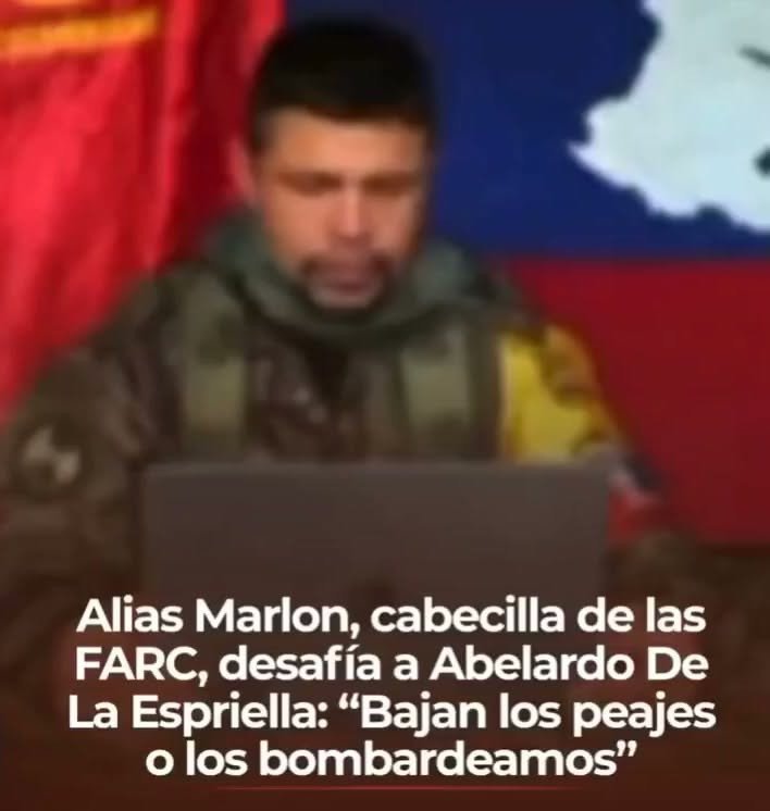 #peajesdecolombia GUERRILLA DECLARA OBJETIVO MILITAR LOS PEAJES El guerrillero que aparece en