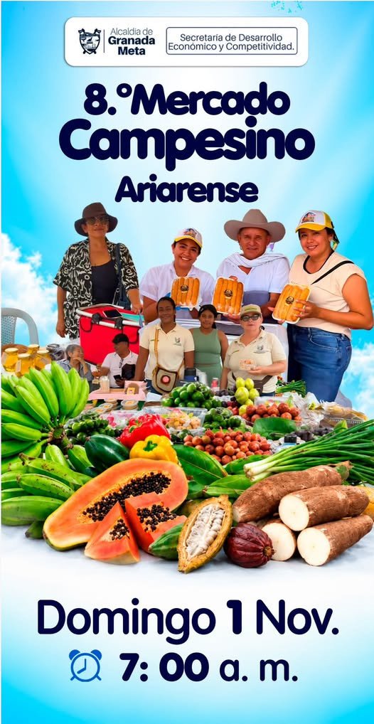 Este domingo llega el 8.º Mercado Campesino Ariarense. Apoyemos a los productores