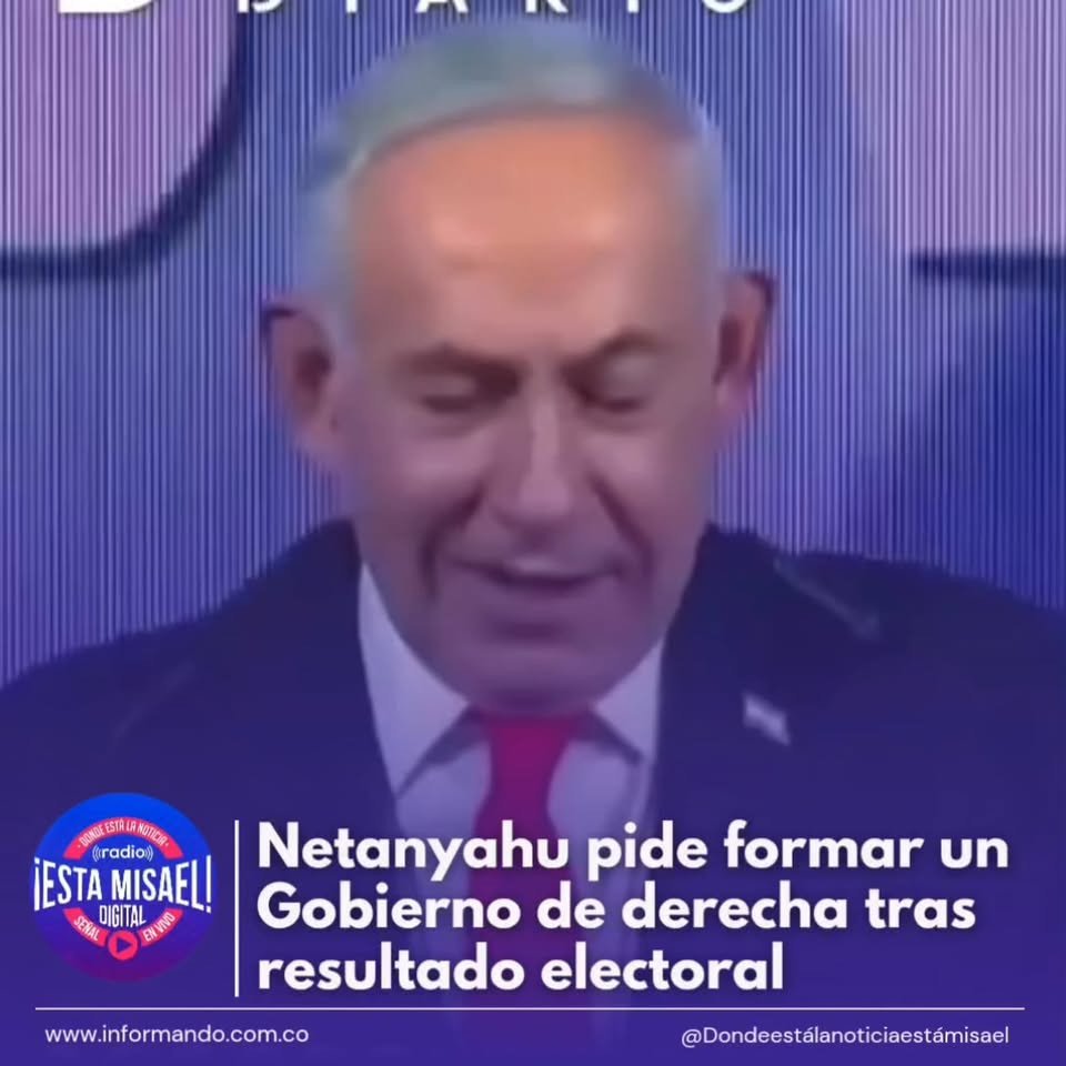 Netanyahu pide formar un Gobierno de derecha tras resultado electoral El primer