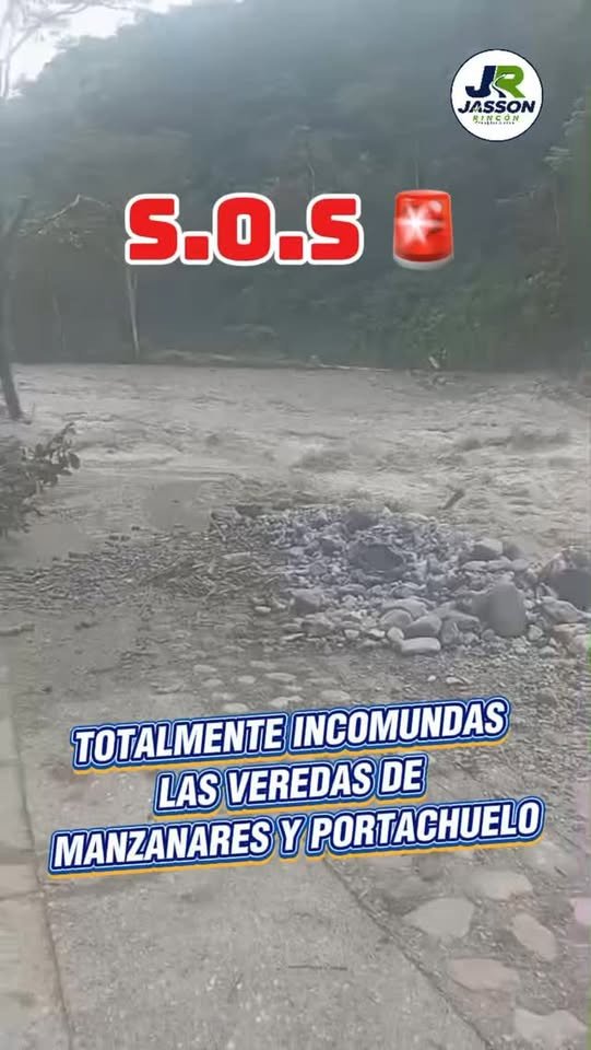 SOS VEREDA MANZANARES Y PORTACHUELO ¡Atención urgente! Se cayó el puente sobre