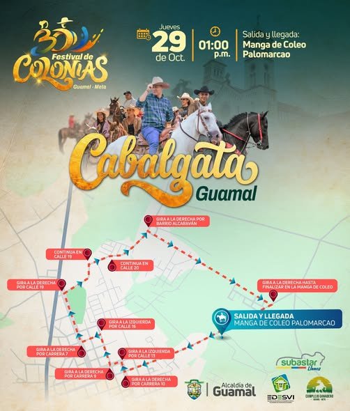 #FestivalDeColonias #Cabalgata Este es el recorrido de este jueves en la Cabalgata