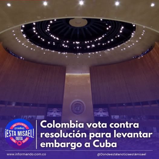 Colombia vota contra resolución para levantar embargo a Cuba Colombia votó en