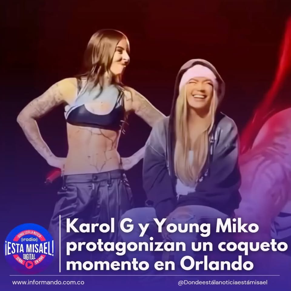 Karol G y Young Miko protagonizan un coqueto momento en Orlando Karol